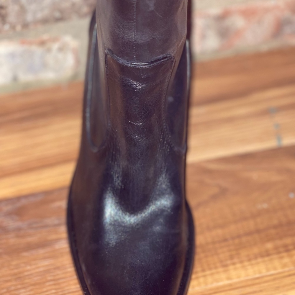 Sexy black leather boots